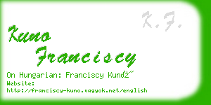 kuno franciscy business card